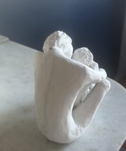 sculpture en argile blanche faite à la main Abbraccio décoration intérieure